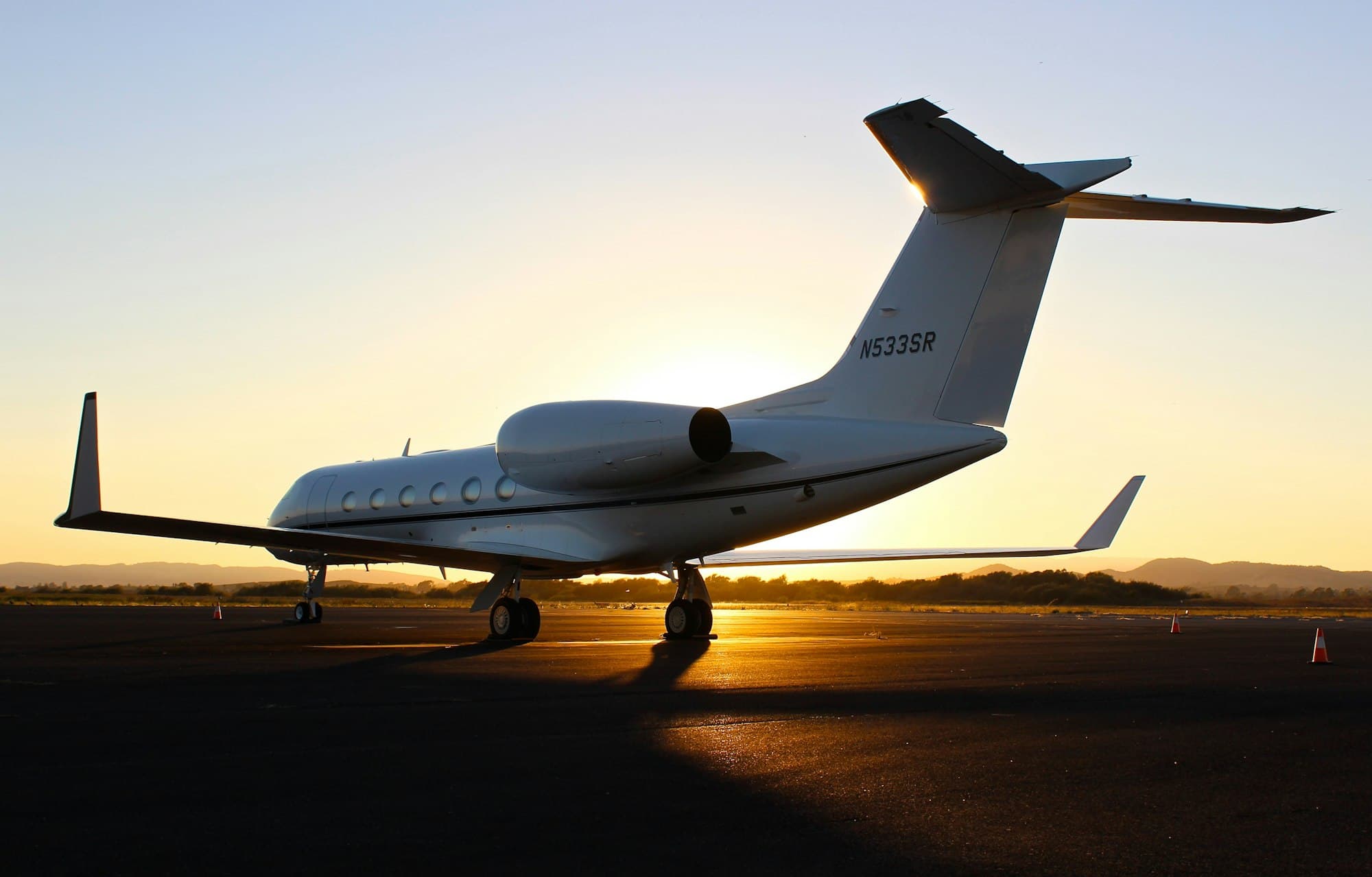 Private jet on the apron